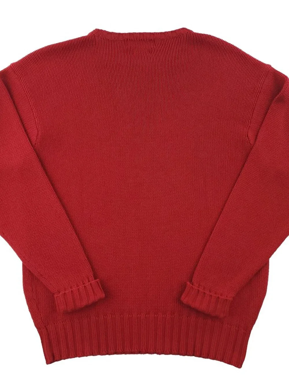 Polo Ralph Lauren Vintage Sweater Pony Knit 100% Cotton Red Men's Large